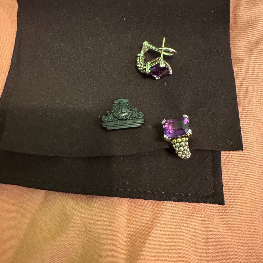 LAGOS Sterling Silver Earrings with Purple Gemstones